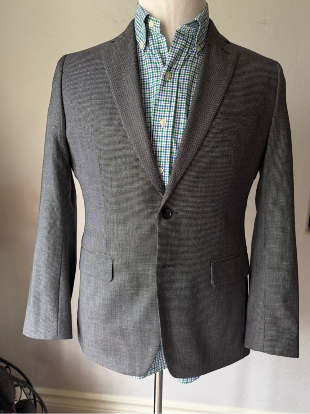 Banana‎ Republic Men's Gray Wool Tailored Fit Two Button Blazer Jacket Size 38S